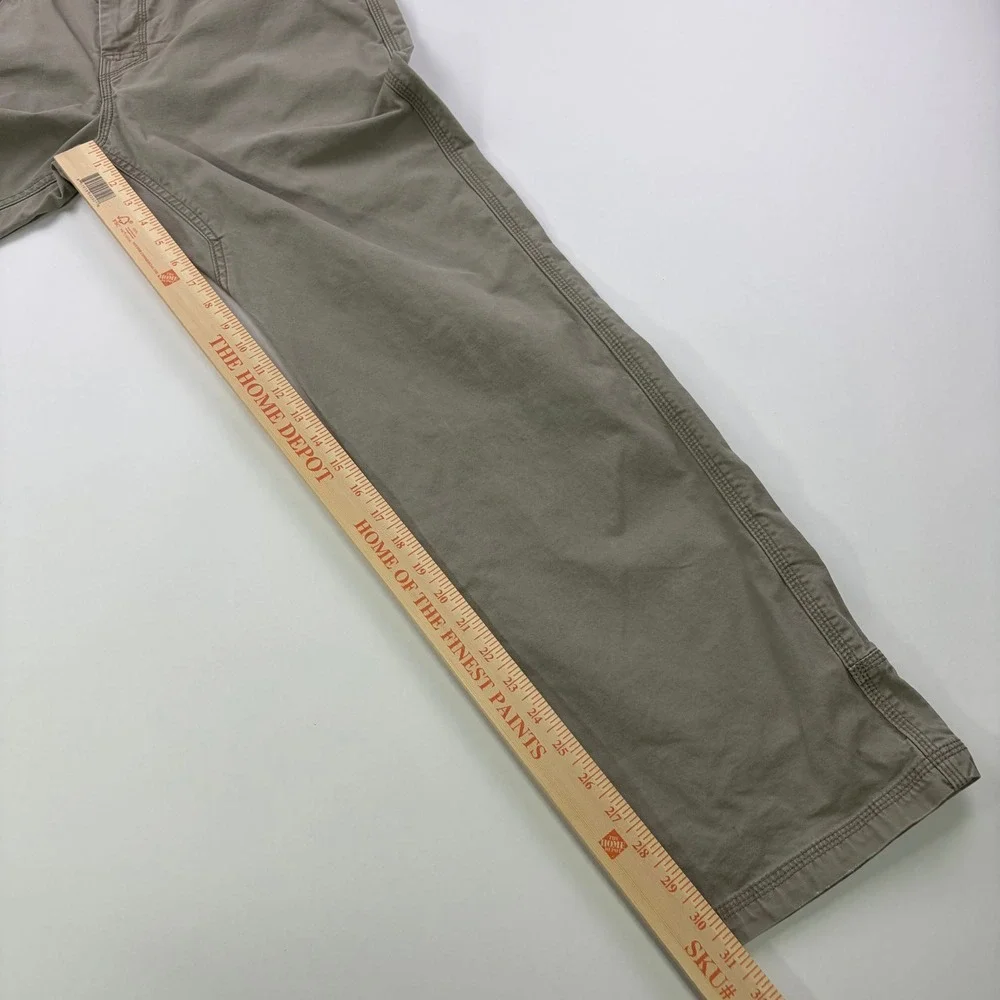 Prana Bronson Pants Mens 34x32 Khaki Tan Organic Cotton Straight Outdoor Hiking